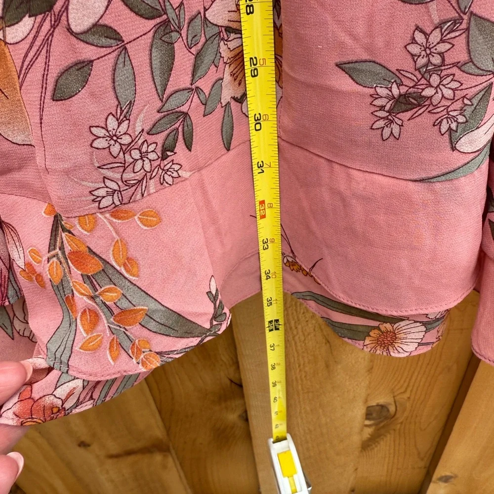 City Chic Pink Floral Wrap Dress - Picture 8 of 9